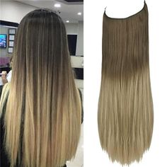 Specifications - Length: About 22 Inch; Weight: About 4.4 Oz; This Straight Hair Extension Has A Variety Of Colors. You Can Choose The Color Suitable For Your Hair, Which Can Increase Your Charm. Material - 100% Synthetic High Temperature Fiber. No Clips, No Glue, No Tape, Which Is Harmless To Your Hair. Add The Length, Volume And Fullness To A Ponytail Or A Bun Just In Seconds. Smooth And Less Tangled, Not Heavy. Easy To Use- Unlike The Traditional Clip In Hair Extensions, This One-Piece Hair E Pixie Cut With Bangs, Wavy Ponytail, Curly Clip Ins, Straight Hair Extensions, Black Hair Extensions, Long Hair Wigs, Blonde With Pink, A Ponytail, Beautiful Wigs