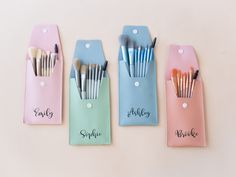 Personalized makeup brush kits are a cute gift for bridesmaids, the maid of honor or any woman in your bridal party. This case includes 8 pcs.  It is convenient to bring everywhere. It is a perfect travel partner. This is the perfect gift for makeup lovers! They will be overjoyed to receive this suitable gift and think of you every day when they put on makeup! A perfect set of brushes, suitable for young people starting their own makeup series! Products of The Lyon Boutique --- D E T A I L S --- * Brush Material: Nylon * Used with: sets & kits * Handle Material: Metal * Products contain: 8 makeup brushes + makeup bag * Can be customized ---H O W T O O R D E R --- * Select the Makeup brush set color * In the Personalization box, write your personalization as example * Proceed to Checkout Bi Make Up Kits, Gifts For Makeup Lovers, Travel Makeup Brushes, Makeup Brush Bag, Travel Partner, Makeup Lovers, Gift Makeup, Makeup Brush Kit, Brush Kit