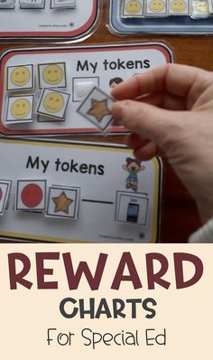 reward cards for special ed students to use in the classroom with their own words and pictures