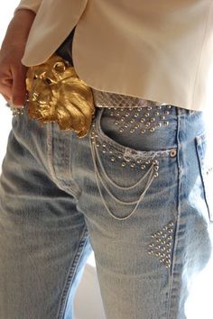 Jeans Refashion, Bling Denim, Diy Jeans, Embellished Clothing, Denim Inspiration, Denim Ideas, Upcycle Jeans, Love Jeans, Embellished Denim