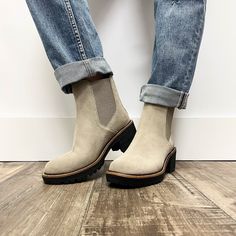 Synthetic/Leather/Suede Slide on Bootie Zipper closure in back Fits true to size *All sale items are final sale. Click to see our full return policy here. Suede Slides, Shoe Boutique, Store Hours, Slide On, Synthetic Leather, Gift Item, Bootie, Sale Items, Leather Handbags