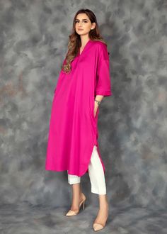 Pure cotton bright Fuscia pink long top Astoria Ny, Pink Top, Pink Tops, Long Tops, Pure Cotton, Pure Products, Pink