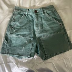 Never Worn, Fit Small Granola Aesthetic, Urban Outfitters Shorts, Green Shorts, Granola, Jean Shorts, Urban Outfitters, Womens Shorts, Green, Women Shopping