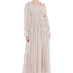 Size 40. Fits True To Size. Beautiful Airy And Fresh Material. Luxury Spring Maxi Dress With Fitted Bodice, Elegant Empire Waist Evening Dress For Spring, Elegant Evening Dress With Empire Waist For Spring, Elegant Silk Dresses With Empire Waist, Elegant Silk Empire Waist Dress, Midi Gown, Midi Gowns, Stella Mccartney Dresses, Long Midi