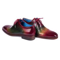 Paul Parkman Handmade Shoes Mens Multi Calfskin Captoe Oxfords(PM5813)-AmbrogioShoes Shoes Green, Brown Oxfords, Gorgeous Shoes, Shoe Size Conversion, Stylish Shoes, Handmade Shoes, Blue Shoes, Luxury Shoes, Blue Leather