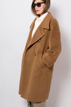 "MaxMara Coat, with original monogram lining. Absolutely soft perfect wool coat. era 90s Very Good Condition m e a s u r e m e n t s (taken while the item is lying flat): Shoulder: 19.7\"/ 50 cm around armpits: 51.2\" / 130 cm waist: 48.8\"/ 124 cm hips: 44.9\" / 114 cm Length 44.9\" / 114 cm Sleeves Length 22.8\" / 58 cm Model is 170 cm or 5.5 feet tall, wears size available. We Offer: * Worldwide Shipping * Free Tracking Number * Free Gift Wrapping * Helpful Customer Service ---------------- * Oversized Brown Double-breasted Pea Coat, Oversized Classic Brown Pea Coat, Classic Oversized Pea Coat With Double-breasted Buttons, Classic Oversized Solid Pea Coat, Classic Oversized Double-breasted Pea Coat, Classic Double-breasted Pea Coat, Classic Oversized Pea Coat With Double Button Closure, Oversized Classic Pea Coat With Double Button Closure, Classic Oversized Pea Coat With Button Closure