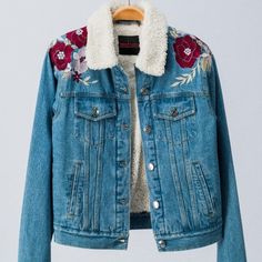 Reposhing This Item I Purchased From @Shophfhc. Loved It, But Never Ended Up Wearing. Nwot. Questions? Leave A Comment Below! Embroidered Denim Jacket, Love Tree, Embroidered Denim, Jean Coat, Jean Jacket, Denim Jacket, Color Blue, Jackets & Coats, Jackets For Women