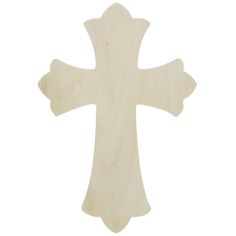 a wooden cross on a white background