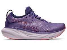 Women's GEL-NIMBUS 25 | Dusty Purple/Papaya | Running Shoes | ASICS Asics Low-top Trail Running Shoes With Arch Support, Asics Sneakers With Arch Support For Errands, Asics Running Sneakers With Arch Support, Asics Sneakers With Arch Support For Jogging, Asics Sneakers With Arch Support For Light Sports, Asics Sneakers For Jogging With Arch Support, Asics Running Shoes For Marathon With Arch Support, Asics Running Shoes With Gel Cushioning For Light Sports, Asics Trail Running Shoes With Arch Support