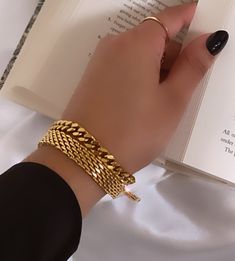 Thick Gold Bracelet, Chunky Gold Bracelet, Bracelet Thick, Cuban Link Bracelet, Bracelet Minimalist, Bracelets Gold, Gold Fashion Necklace, Gold Bracelets, Bracelet Chain