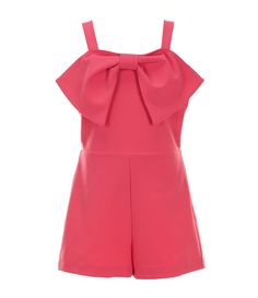 From GB girls&#x2C; this romper features:Square necklineSleevelessShort (3-5 inches) lengthBow front detailingZip back closureMade of polyester blendMachine wash/tumble dryImported. Fitted Solid Bubble Romper For Summer, Pink Sleeveless Bubble Romper For Summer, Sleeveless Pink Bubble Romper For Summer, Cute Fitted Sleeveless Jumpsuits And Rompers, Sleeveless Solid Color Bubble Romper For Spring, Classic Wardrobe Staples, Girls Rompers, Dillard's, Perfect Outfit