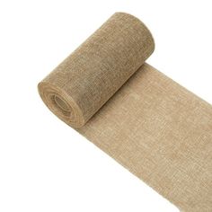 a roll of jute fabric on a white background