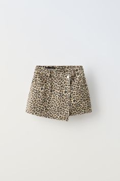 ANIMAL PRINT SKORT - Leopard | ZARA United States Animal Print Skirt, Jupe Short, Crochet Coat, Cardigan Sweater Jacket, Linen Blazer, Print Skirt, Knitwear Cardigan, Skorts, Cute Fits