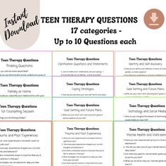 the ten therapy questions for teachers to use in their classroom, including text and pictures