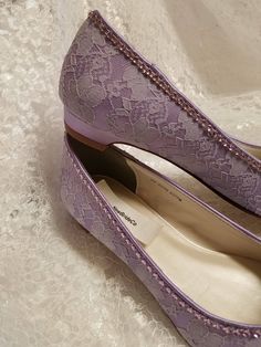 "So elegant Lace over Satin Shoes for the Bride who demands Fine Elegance & Comfort! These are only 1/2\" heels almost flat! Please buy purple color swatches if, you are matching color to something; computers settings may show different tone of purple; Please use link below: To see actual color, you may buy a color swatch: www.etsy.com/listing/129787069/buy-color-swatch-samples-or-buy-lace Please plan ahead of time as I'm getting many requests for finely finished shoes. The outer sole is lea Elegant Low Heel Wedding Shoes With Lace Trim, Elegant Wedding Heels With Lace Trim, Elegant Wedding Shoes With Lace Trim, Embellished Lace Wedding Shoes, Evening Lace Wedding Shoes With Lace Trim, Formal Lace Wedding Shoes With Flat Heel, Elegant Lace Flat Heel Wedding Shoes, Fitted Flat Heel Wedding Shoes, Elegant Lace Wedding Shoes With Flat Heel