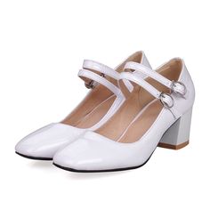 Heels:Approx 6cm Platform:Approx cm Upper Material:Pu Leather Outsole:Rubber If your foot is a little wide and fat, we suggest you choose 1 size larger, pls measure your foot length and choose a correct size. Thank you! Size Chart: Euro/CN 34 = foot length 21.5-22cm (Foot width=8-8.5cm) Euro/CN 35 = foot length 22-22.5cm (Foot width=8.5cm) Euro/CN 36 = foot length 22.5-23cm (Foot width=8.5-9cm Euro/CN 37 = foot length 23-23.5cm (Foot width=9cm) Euro/CN 38 = foot length 23.5-24m (Foot width=9-9.5 Chunky Pumps, Chunky Heel Shoes, Blue Pumps, Ankle Strap Wedges, Square Head, White Pumps, Shoes Heels Pumps, Slides Shoes, Ankle Straps