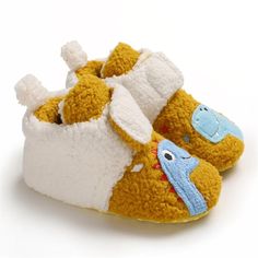 Baby Boys Cartoon Magic Tape Fur Warm Shoes Cheap Kid Shoes Wholesale - PrettyKid Cute Non-slip Booties For Playtime, Non-slip Cartoon Slippers With Round Toe, Cartoon Style Non-slip Slippers With Round Toe, Cartoon Style Non-slip Round Toe Slippers, White Non-slip Slippers For Playtime, Cute Brown Non-slip Booties, Yellow Non-slip Slippers With Round Toe, Winter White Booties For Playtime, White Winter Booties For Playtime