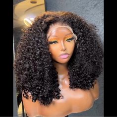 Luxury Raw Curly Custom Curls Frontal Wig Mega Density 14 Inches Custom Curls Luxury Frontal Wig Virgin Hair Wig Sdd Wig Water ,Comb And Brush Friendly Wig Cap Comes With Adjustable Strap For Better Fitting . Available As Seen Curled Wig Hairstyles, Long Curly Lace Front Wigs, Curly Hair Sew In, Deep Curly Wig, Long Curly Wigs, Wave Hairstyles, Curly Faux Locs, Wet And Wavy Hair, Curly Wigs For Black Women