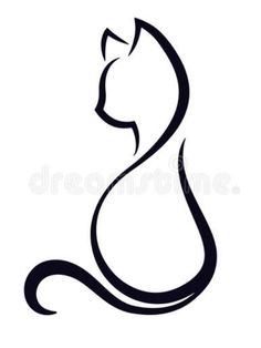 a black and white cat logo with the letter s in it's tail, on a