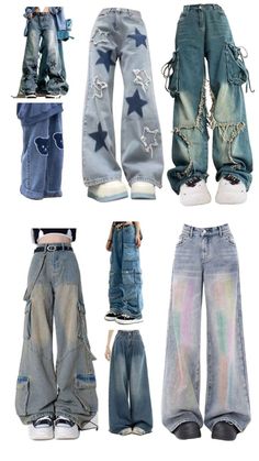 Star Pants Outfit, Y2k Outfits Pants, Acubi Jeans, Ropa Y2k, Y2k Modern, Mode Grunge, Trendy Outfit Ideas, Fashion Fails