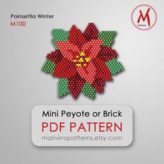 Beaded Poppies Pattern, Brick Stitch Flower Pattern, Color Numbers, Beaded Flowers Patterns, Motifs Perler, Brick Stitch Pattern, Flower Pattern Design, Bead Pattern, Weaving Process