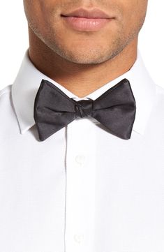 A classic bow tie and pleated cummerbund are fashioned from fine silk. 2 3/4" bow tie width Pre-tied; adjustable 100% silk Dry clean Made in the USA Men's Furnishings Classic Pre-tied Satin Bow Tie, Classic Pre-tied Bow Tie For Formal Occasions, Pre-tied Satin Bow For Black Tie Events, Classic Pre-tied Satin Bow, Classic Pre-tied Bow, Classic Pre-tied Bow Tie, Classic Pre-tied Bow With Ties, Classic Pre-tied Decorative Bow, Classic Pre-tied Tie With Decorative Bow