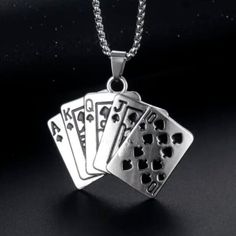 Poker Spade Flush Playing Cards Stainless Steel Unisex Pendant Necklace New Made Out Of Stainless Steel. The Chain Is 24" Long. Can Be Worn With Any Outfit, From Casual To Formal, Making It A Great Addition To Your Jewelry Collection. Makes A Great Gift For Any Poker Or Card Game Enthusiast, Or Anyone Who Loves Unique And Stylish Jewelry. Card Jewelry, Gold Rings Fashion, Rings Fashion, Coffee Bean, Cute Phone Cases, Stylish Jewelry, Card Game, Poker, Womens Jewelry Necklace