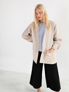 "SELBY is a loose fitting drop shoulder linen jacket with front attached pockets. DETAILS - Hip length - Long sleeves - Front attached pockets - 100% lightweight European linen fabric - Cut and sewn to order just for you in our studio COLOR - Beige, you can also choose other colors above - Fabric samples are available here https://www.etsy.com/listing/586569696/linen-fabric-samples SIZING & FIT - Relaxed fit - Length (shoulder to hem) is approximately - inches / - cm - Bust (pit to pit) is a Linen Slip Dress, Maternity Dresses Summer, Pretty Summer Dresses, Studio Color, Long Linen Dress, Summer Linen Dresses, Linen Jackets, Linen Jacket, Next Clothes