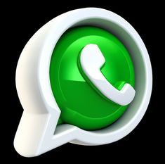 a green phone in a white speech bubble