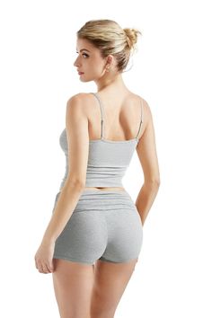 Feature Rayon and Spandex, Buttery soft, Breathable, 4-way stretchy Sexy crew neck camisole crop top and sleeveless This lounge set is perfect for going out with streetwear, travel, vacation, daily casual lounge wear or sleepwear. Size: (Our size chart) XS=US 2, S=US 4, M=US 6, L=US 8, XL=US 10 Casual Tops With Built-in Bra For Lounging, Trendy Crop Top With Built-in Bra For Loungewear, Seamless Camisole Crop Top For Loungewear, Seamless Solid Color Crop Top For Loungewear, Casual Gray Sports Bra For Summer, Seamless Spaghetti Strap Crop Top For Loungewear, Trendy Tank Straps Crop Top For Loungewear, Lounging Tops With Built-in Bra, Casual Tank Strap Sports Bra For Loungewear