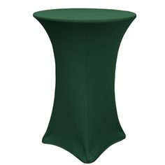 a green table cover on a white background