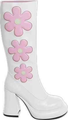 base|white Spring Knee-high Synthetic Platform Boots, White Synthetic Heeled Boots For Spring, Retro Leather Platform Boots For Spring, Retro Spring Heeled Boots With Round Toe, Retro Round Toe Heeled Boots For Spring, Retro Round Toe Platform Boots For Spring, Retro Platform Boots For Spring, Retro White Leather Boots, July 4th Sale