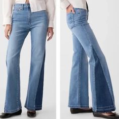 Nwot. Gap High Rise Patched 70's Flare Jeans, Size 6t ( 6 Tall) A Throwback From Our Very Start. We Brought Back The ’70s Vibe But Added A Right-Now Feel. Wear Them Over Boots, Flats, Whatever. The Flare Jean Is Back This Time, Forever. Fit: Snug & Flattering Through The Hip & Thigh With A Flared Leg. Fabric: 93% Cotton, 5% Polyester, 1% Spandex. Stretch: Stretch Jeans. A Bit Of Hug & A Lot Of Hold. Comfortable & Designed To Flatter. Rise: High Rise Jeans. Look: A Classic Five-Pocket Jean In A M Jeans Look, Gap Jeans, Retro Color, Pocket Jeans, High Rise Jeans, Stretch Jeans, Bell Bottom Jeans, Flare Jeans, Gap