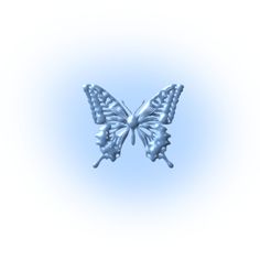 a silver butterfly on a blue background