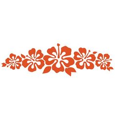 an orange flower border is shown on the side of a white background with red flowers