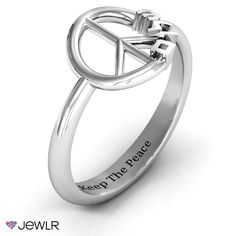 This extra special, spiritual yet fashionable ring includes the Hebrew word for peace in 3 dimentional lettering. Personalize yours with your choice of sterling silver, white gold, yellow gold or rose gold. Peace Ring, Personalized Wedding Rings, Party Hardy, Puzzle Jewelry, Engraved Wedding Rings, Custom Jewellery, Fingerprint Jewelry, Monogram Ring, Monogram Jewelry