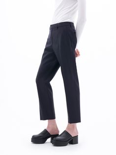 Emma Cropped Cool Wool Trousers Fall Business Casual Cropped Leg Dress Pants, Fall Cropped Leg Business Casual Dress Pants, Cropped Leg Dress Pants For Business Casual In Fall, Fall Cropped Leg Dress Pants For Business Casual, Classic Cropped Dress Pants For Workwear, Classic Cropped Leg Dress Pants For Work, Classic Cropped Leg Dress Pants For Office, Formal Cropped Leg Dress Pants, Formal Cropped Leg Fitted Dress Pants