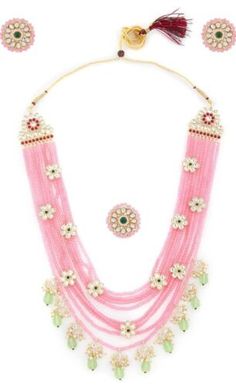 Traditional Pink Jewelry With Colorful Beads, Festive Pink Jewelry With Dangling Beads, Bohemian Jewelry With Faceted Beads For Festive Occasions, Bohemian Festive Jewelry With Faceted Beads, Festive Beaded Dangle Chain Jewelry, Pink Beaded Jewelry For Festive Occasions, Festive Pink Jewelry With Round Beads, Festive Colorful Beaded Dangle Earrings, Festive Pink Round Beads Jewelry