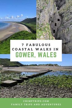 the cover of 7 fabulous coastal walks in gower, wales by chirpies and adventures