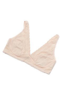 Lounge, layer or just look lovely in this smooth lace day bra. Slips on over head Plunge neck Partially lined Nylon/spandex Hand wash, line dry Imported Lingerie Feminine Stretch Lace Bra, Fitted Full Coverage Nursing Bra With Delicate Lace, Delicate Lace Full Coverage Fitted Nursing Bra, Feminine Full Coverage Bra With Lace Trim, Seamless Lace Nursing Bra, Seamless Stretch Lace Bra, Full Coverage Stretch Bra With Lace Closure, Stretch Lace Closure Full Coverage Bra, Lace Trim Daywear Bra