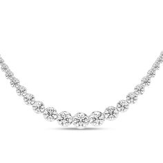 Make it a moment to remember with this spectacular lab-created diamond Riviera necklace. 14K white gold Round certified lab-created diamonds in buttercup settings graduate in size to the largest 3/4 ct. center stone F color/SI2 clarity Includes certification card 12 cts. t.w. of lab-created diamonds 17.0 inches; box clasp Diamond White Platinum Bridal Necklace With Single Cut Diamonds, Classic Bridal Necklace In Platinum With Diamond Cut, Classic Diamond Cut Platinum Bridal Necklace, Classic Platinum Bridal Necklace With Diamond Cut, Platinum Bridal Necklace With Diamond Accents, Diamond Cut Diamond White Platinum Necklace, Diamond Cut Platinum Necklace In Diamond White, Platinum Diamond Cut Round Bridal Necklace, Round Platinum Bridal Necklace With Diamond Cut