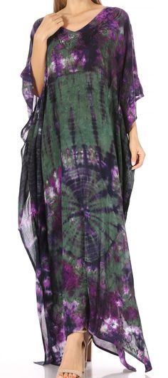 Sakkas Catia Women's Boho Casual Long Maxi Caftan Dress Kaftan Cover-up LougeWear #color_4-Olive Multicolor One Size Kaftan For Festivals, Long Multicolor Kaftan With Batik Print, Green Batik Print Kaftan For Beach, Long Green Kaftan For Festival, Long Green Cover-up For Festivals, Green Free Size Festival Kaftan, Green Long Kaftan For Festival, Long Purple Kaftan For Festival, Traditional One Size Kaftan