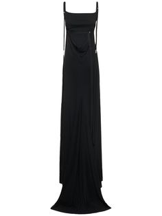 Back adjustable strap closure. Model is wearing a sizeS Velvet Maxi Dress, Open Back Dresses, Satin Maxi, Dress Home, Ann Demeulemeester, Satin Maxi Dress, Black Maxi Dress, Dress Backs, Open Back