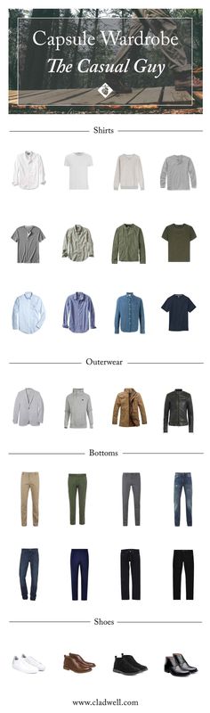 A Capsule for The Casual Guy — CLADWELL GUIDE Cohesive Outfits, Casual Guy, Herren Style, Hipster Man, Mens Fashion Smart