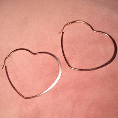 60mm / 2.36 Inches Rose Gold Tone Metal Alloy Hoop Earringsf I Also Have Them In Gold , Silver And Black , Listed Separately Big Heart Hoop Earrings Most Of My Other Earrings Are Dangle Types That Can Be Upgraded To Solid Sterling Silver Or 14k Gold Filled Wires So If You Have Sensitive Ears Like Me, Check My Other Items For That Type. I Have A Background In Jewelry Design In Nyc And I Buy My Ear Wires From A Legitimate Metal Source Jewelry Supplies Company. I Can't Wear Metals Other Than Stainl Hoop Earrings Big, Baublebar Earrings, Betsey Johnson Earrings, Bling Earrings, Glass Drop Earrings, Earrings Big, Heart Hoop Earrings, Dragonfly Earrings, Crystal Hoop Earrings