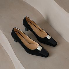 Loafer Shoes Women, Square Head, Pump Types, Pu Heels, Black Shoes Women, Chunky Heels Sandals, High Quality Shoes, Shoes Heels Pumps, Stiletto Pumps