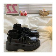 Plain Lace-Up Platform Derby Shoes Size 35 36 37 38 39 40 Heel Height 3-5 3-5 3-5 3-5 3-5 3-5 measurement is cm.Product Information Material: Upper: PU;Outsole: Rubber Color: Matte - Black Clogs Platform, Black Mary Jane Shoes, Patent Shoes, Pu Heels, Derby Shoes, Mary Jane Shoes, Creepers, British Style, Casual Sneakers