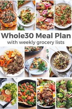 whole 30 meal plan with weekly grocery lists