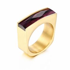 MATERIALSMetal Type: Stainless SteelPlating: 18k White, Yellow GoldSurface Width: 8mmStyle: BohemiaRing Type: Cocktail RingFine or Fashion: FashionRing Size: 3-15 US (half sizes available. Request size.) Modern Gold Ruby Ring For Gift, Modern Gold Ruby Ring As Gift, Ruby Birthstone Ring, Stone Rings For Women, Diamond Carat Size, Ruby Birthstone, Mens Gold Rings, Cvd Diamond, Finger Rings