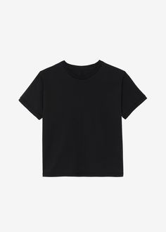 Color: Black Lightweight cotton jersey Boxy fit Waist length Crew neckline Vertical back stitch detailing Slip-on style Unlined 100% Cotton Machine Wash Cold By The Frankie Shop. Imported The Frankie Shop, Frankie Shop, Back Stitch, Waist Length, Athens, Black Tee, Crew Neckline, Mini Skirts, Slip On